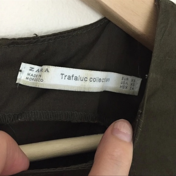 ZARA Metal Star Dark Amry Green Halter Crop Tank Top - Picture 10 of 10